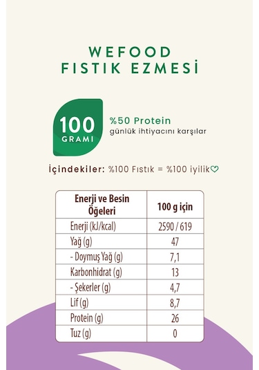 Wefood %100 Fıstık Ezmesi 300 gr