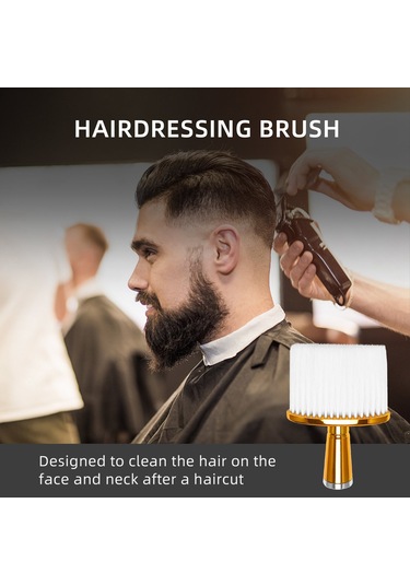 Yumuşak Saç Fırçası Boyun Yüz Duster Kuaförlük Saç Kesme Temizleme Fırçası Berber Salonu Kuaförlük Araçları-altın