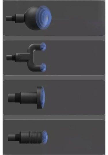 Mini Profesyonel Şarjlı Masaj Aleti 4 Başlıklı Kh - 800 4741 Açık Mavi