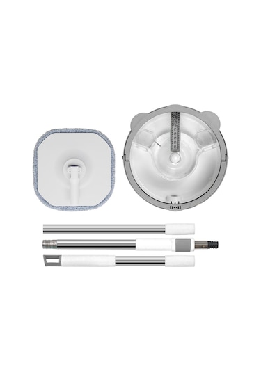 Pony Beyaz 4 Adet Mikrofiber Mop Temiz & Kirli Suyu Ayırma Özelliği Otomatik Temizlik Seti Paspas