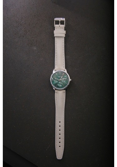 Hakiki Deri 18mm Akıllı Pimli Saat Kordonu Gri