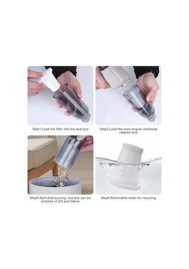 Xurunkeji 3'ü 1 Arada Bilgisayar Vakumlu Hava Üfleyici Elde Taşınabilir Hava Toz Alma Cihazı Şarj Edilebilir Araba Vakum Temizleyici Siklonik Emiş