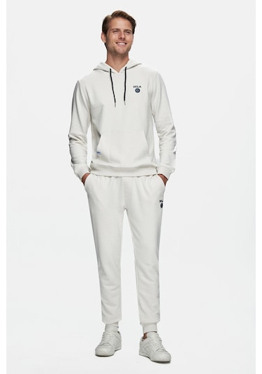 Ucla Nevada Bej Kapüşonlu Baskılı Standard Fit Erkek Sweatshirt Bej