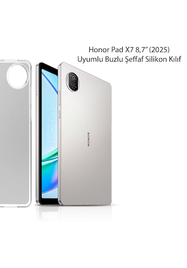 Honor Pad X7 8,7'' 2025 Uyumlu Buzlu Şeffaf Silikon Kılıf Arka Kapak