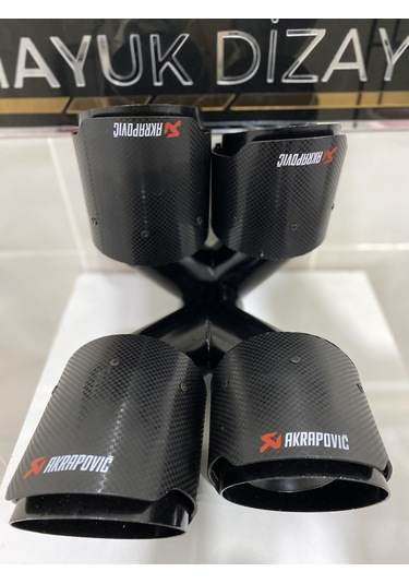 Akrapovic Karbon Egzoz Ucu Çift Çıkış 90mm Sağ Sol Set --mayukdiz