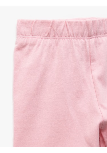 Koton Pamuklu Beli Lastikli Basic Kısa Tayt Pembe 5skg40056ak Gül