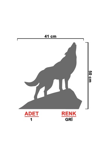 Bozkurt Sticker - Kurt Sticker - Oto Sticker - 41cmx50cm - Gri