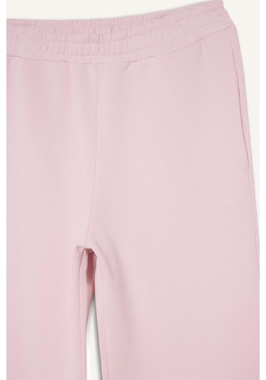 Defacto Straight Fit Basıc Cepli Yüksek Bel Eşofman Altı B8571AX25SP Pembe