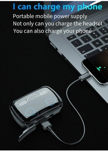 Qasul M10 Led Göstergeli Powerbankli Kulak İçi Tws Bluetooth Kulaklık