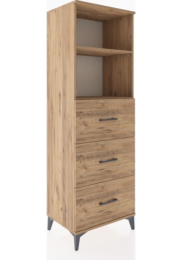 Hyperion Dolap 2 Raflı 3 Çekmeceli 60x44x182 Çam-çam Çam