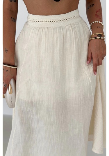 Beli Garnili Etek Ekru Ekru