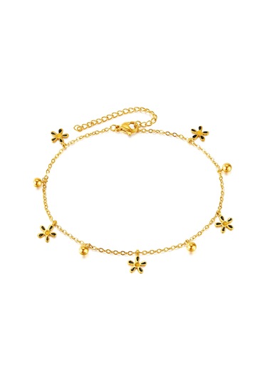 Sones Opk Gz199 Paslanmaz Çelik Çiçek Boncuk Bileklik Altın