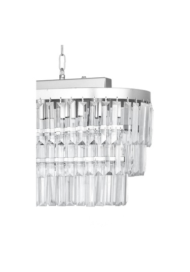 Linsa 70x30 Cm'lik Kristal Cam Taşlı Yemek Masası Üstü Lüks Avize - Gümüş Yaldız Gümüş Yaldız