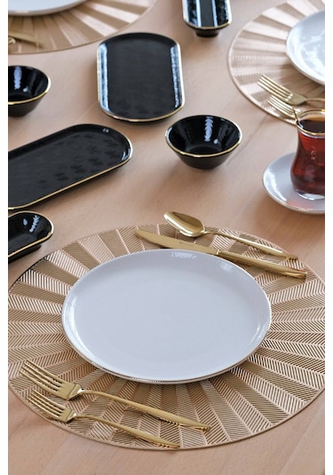 Asya Balance Altın Yaldızlı 32 Parça 6 Kişilik Seramik Kahvaltı Takımı Diğer
