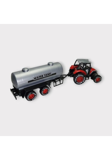 Çek Bırak Römorklu Traktör 25cm - Kırmızı Su Tankı Kırmızı