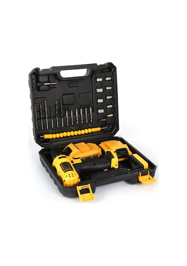 Dawreek 24v 5ah Metal Şanzumanlı +27 Parça Set Şarjlı Matkap