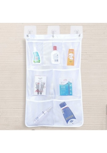 Dancemonkey Cbtx 7 Izgaralar Örgü Duş Askılı Çanta Organizatörü Polyester Banyo Cepleri Çok Renkli