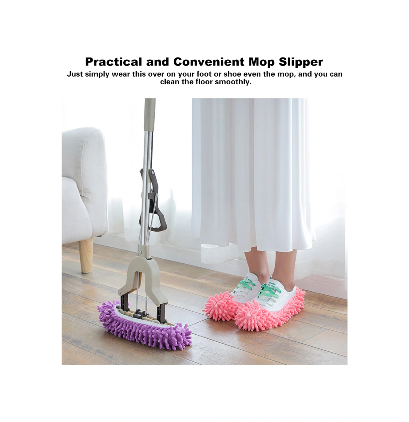 Yunboo Mor Mikrofiber Chenille Temizlik Ayakkabı Kılıfı - Yıkama Eliptir, Kolay Kullanim, Su Absorpsiyonu İyi, Tek Adet