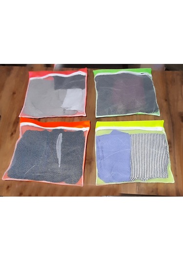 4 Adet 4 Renk Bavul İçi Düzenleyici - Fermuarlı Valiz Organizeri Renkli