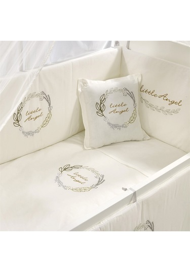 Meltem Kids Mia Anne Yanı Ahşap Sallanır Beşik 60 x 120 CM (Beyaz - Angel) Beyaz