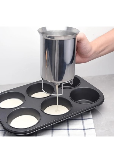 Honeybeeshop 1 Parça Paslanmaz Çelik Hamur Dispanseri Manuel Akış Kontrolü Temizlemesi Kolak Mutfak Yardımcısı