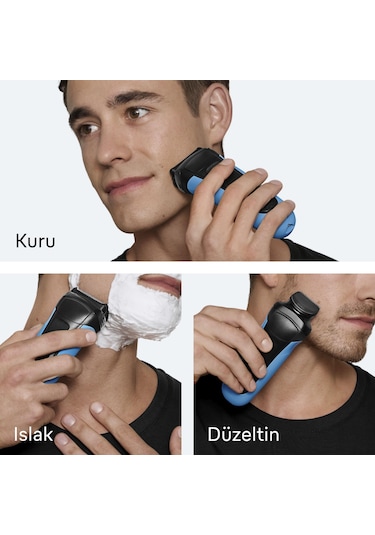 Braun Series 3 Elektrikli Sakal Şekillendirici Ve Tıraş Makinesi, Islak Ve Kuru, 310bt 1 Saat