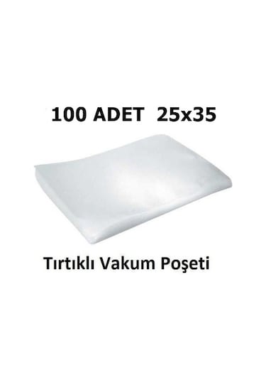 Tırtıklı Vakum Makinesi Poşeti Torbası- 25X35 Cm - 100 Adet