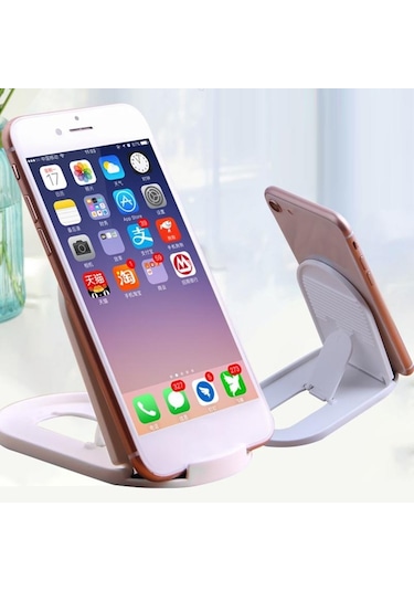 Mavi Vaorlo Ayarlanabilir Mini Telefon Tutucu Masa Standı Telefon Oval Braket Mobil Stand Tutucu