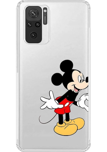 Xiaomi Redmi Note 10s Uyumlu Şeffaf Kılıf Couple Mickey 1 Tasarımlı