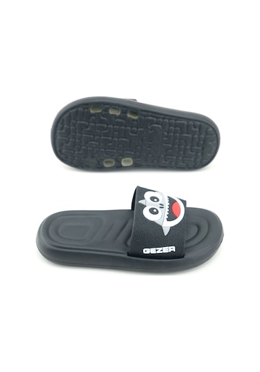 Gezer Yazlık Erkek Çocuk Eva Banyo Havuz Plaj Terlik Siyah