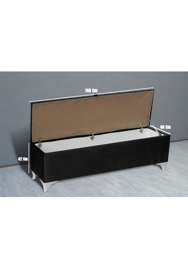 Vetra Chester Model Antrasit Sandıklı Puf  Kapitoneli Model 140cm Sandıklı Bank
