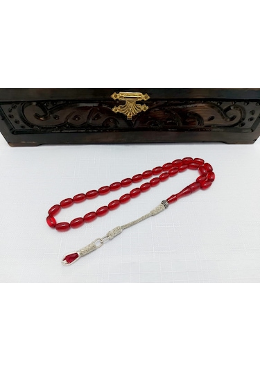 El Örmesi Trabzon Bakır Kazaz Püsküllü Ateş Kehribar Tesbih 7x...