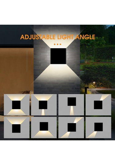 Symbee Soğuk Beyaz 6 Led Aydınlatmalı, Ip65 Su Geçirmez, Ayarlanabilir Açılı Modern Bahçe Ve Koridor Duvar Lambası Beyaz