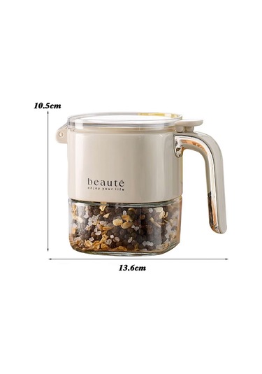 Ezere Nem Geçirmez Büyük Kapasiteli Baharat Kavanozu Krem