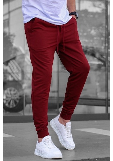 Madmext Bordo Paçası Lastikli Erkek Eşofman 4821 Bordo