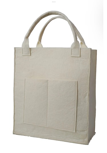 Yunusoğlu Home Çok Amaçlı Keçe Omuz ve El Askılı Anne Bebek Bakım Çantası Krem