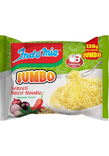 Indomie Noodle Jumbo 120 Gr Tavuklu Ve Sebzeli 12 Li Karma Paket