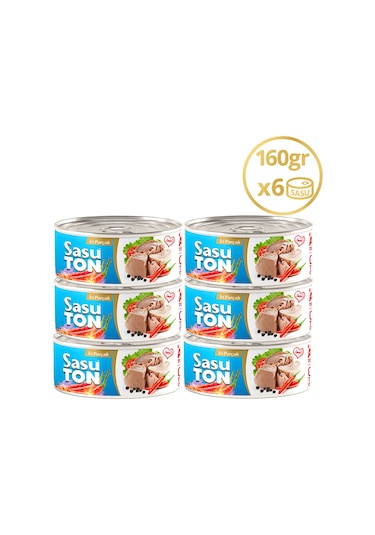 Sasu Blue Acılı Ton Balığı İri Parçalı 6 x 160 G