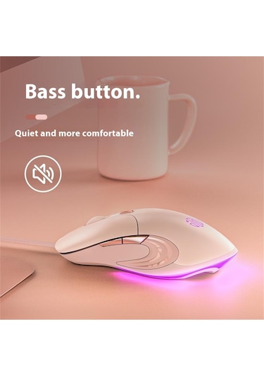 Inphıc B8 Usb Kablolu Fare Kızlar Kadınlar İçin 7200 Dpı 6 Anahtar Dilsiz Oyun Fare Dizüstü Bilgisayar İçin