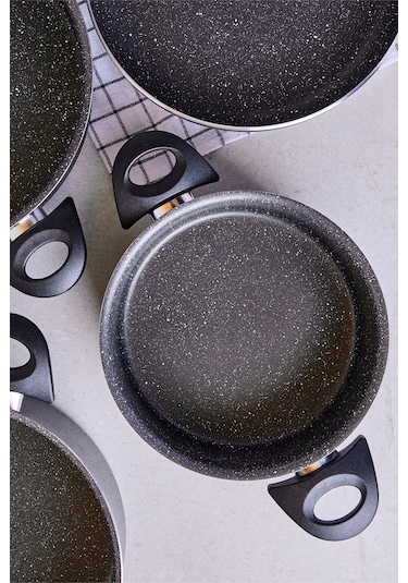 Mastergranito Grey 7 Parça Tencere Ve Tava Seti Gri