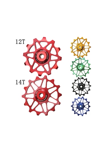 Teltree Bisiklet Metal Vites Değiştirici Rehberi - Seramik 12t Rulmanlı, Dağ Ve Yol Bisikletleri İçin Pürüzsüz Vites Geçişi Yeşil Yeşil
