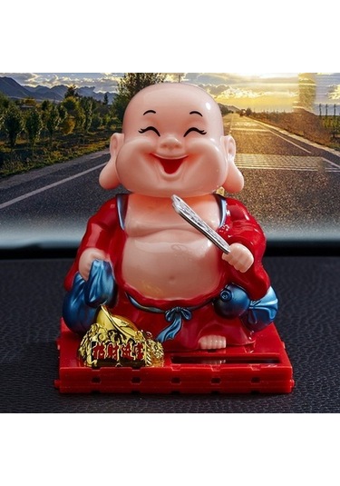 Joyhub Araba Aksesuarları Sevimli Sallayarak Kafa Güneş Küçük Keşiş Yaratıcı Araba Dekorasyon Küçük Keşiş Süsler Siyah Yok Havalandırma