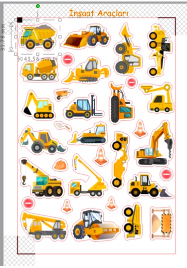 Eğlenceli Stickerlar Cam Duvar Telefon Tablet İnşaat Araçları Diğer