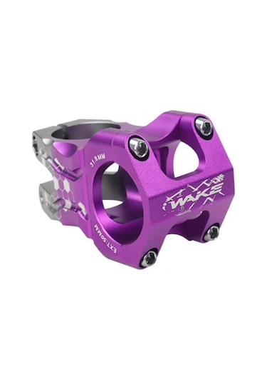 Wake Alüminyum Gri / Mor 31.8 50mm Kısa Gidon Boğazı Mor