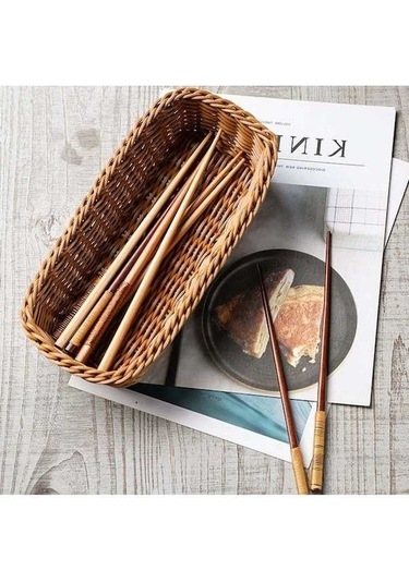 Pazly Çiftlik Evi Tarzı Dokuma Plastik Kap Sahibi S, Tezgah Mutfak Organizasyonu İçin, 26x12x6cm, Plastik, Şık Ve Pratik S