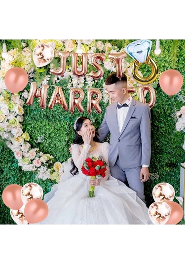 Tongxida 24'lü Altın Pembe Alüminyum Folyo Balon Seti - Düğün Evlilik Etkinlik Dekorasyonu, Yeniden Kullanılabilir