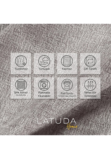 Jakarlı Şönil Koltuk Örtüsü Kanepe Örtüsü Koltuk Şalı 110x175 2 Ad. Kaymaz Gümüş Gümüş