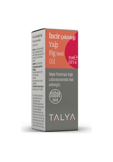 Talya Soğuk Sıkım %100 Saf ve Doğal  İncir Çekirdeği Yağı 20 ML