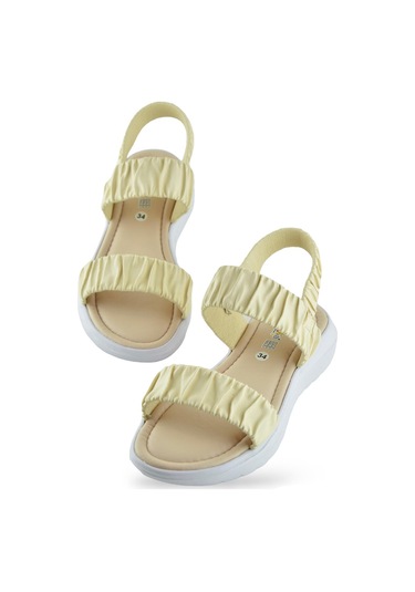 6894 Ortopedik Taban Kız Çocuk Sandalet Terlik Düğün Abiye Gündelik Vetta Ten Ten Rengi