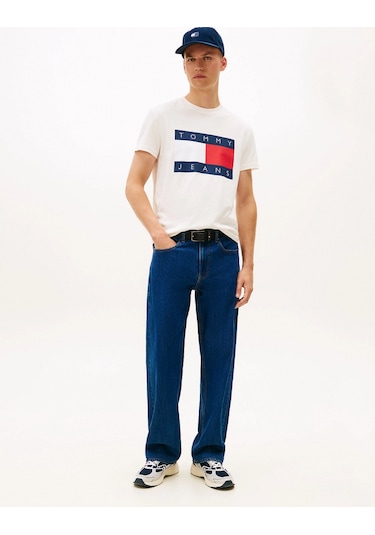 Tommy Hilfiger Tjm Normal Kesim Büyük Bayraklı Kısa Kollu Erkek Beyaz T-shirt Dm0dm22645ybh Beyaz